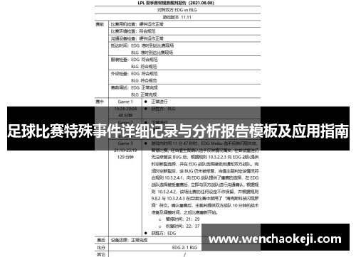 足球比赛特殊事件详细记录与分析报告模板及应用指南